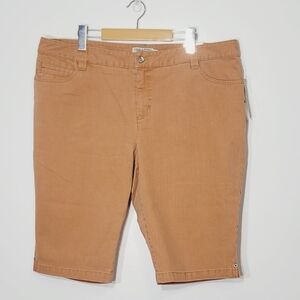 Tribal Jeans NEW Orange Shorts Cotton Blend Pockets Plus Size 16 NWT